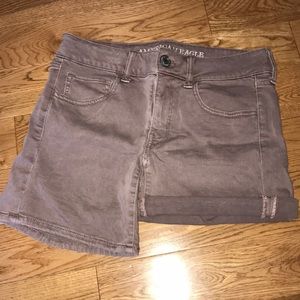 american eagle pink/purple midi khaki shorts